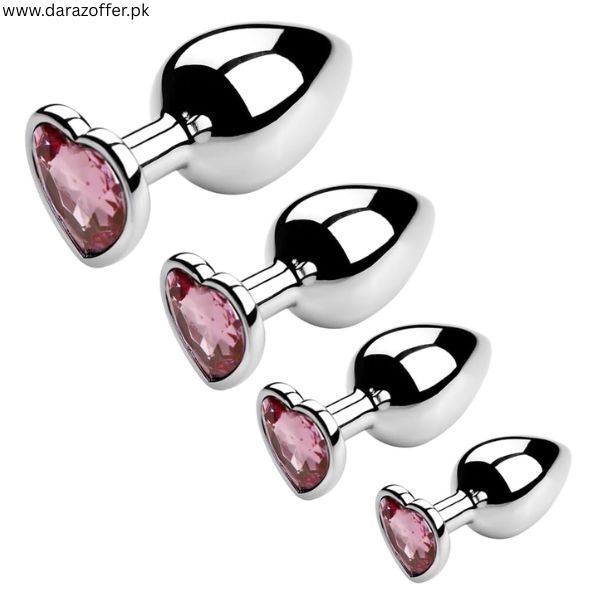 4-Piece Pink Stainless Steel Anal Plug Set In Pakistan