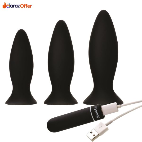 Adam & Eve 3PCS Rechargeable Silicone Anal Plug In Pakistan