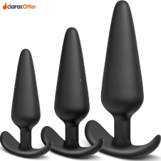  Buy 3 Piece Black Anal Butt Plug